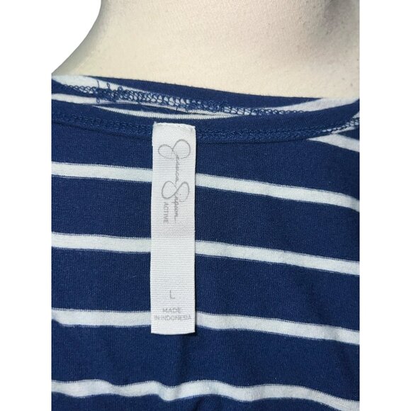 Jessica Simpson Blue & White Striped Sleeveless Tank Dress Large Racerback Casua - Picture 4 of 13